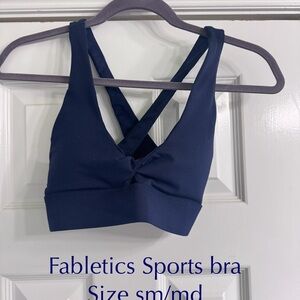 Fabletics Deep Blue Crossback Sports Bra